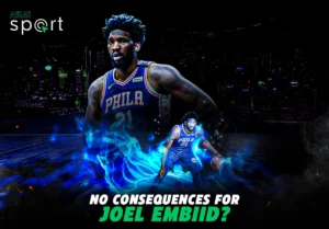 Joel Embiid on basketball court, actions without suspension, consequences?