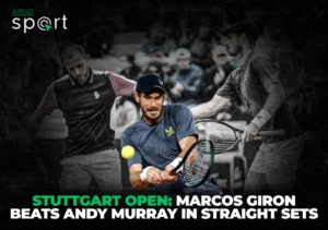 Marcos Giron triumphs over Andy Murray in a gripping match at the Stuttgart Open, securing a straight-sets victory and advancing to the next round.