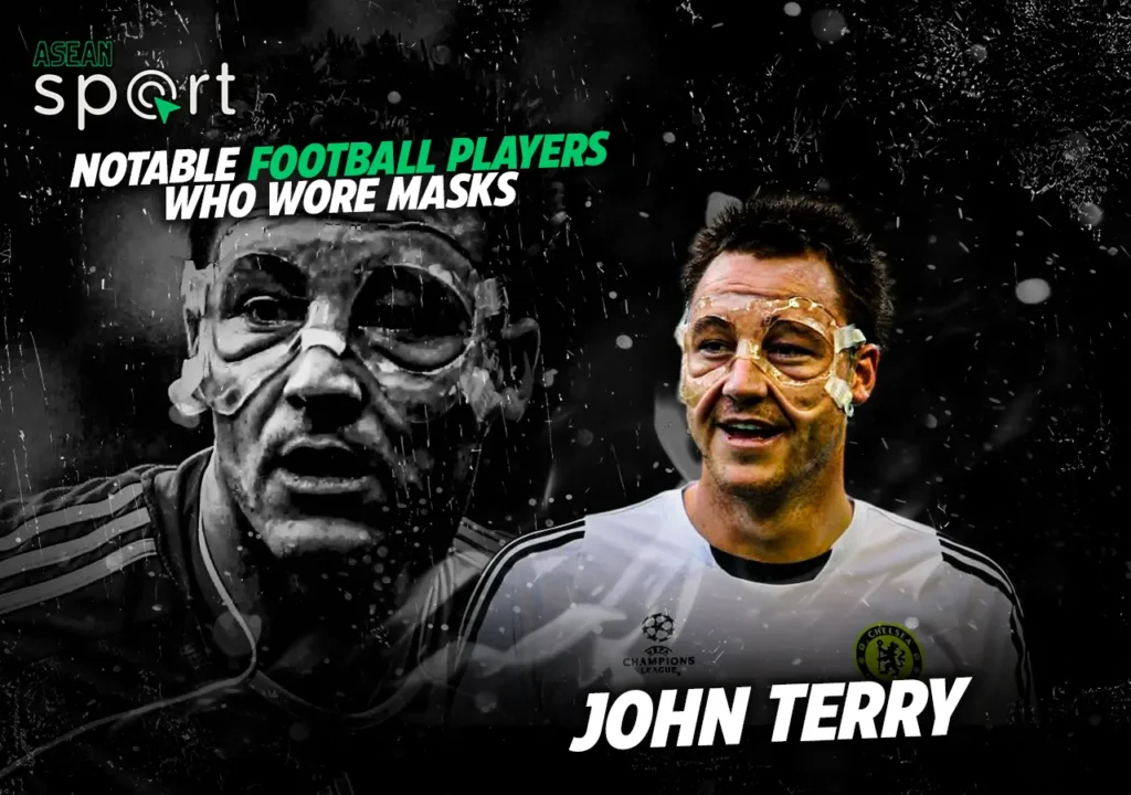 John Terry the Legend needed a mask to protect his cheekbone after Clint Dempsey's nasty challenge in a rare hot west London derby. He played till halftime against Fulham in 2007 after the third minute.